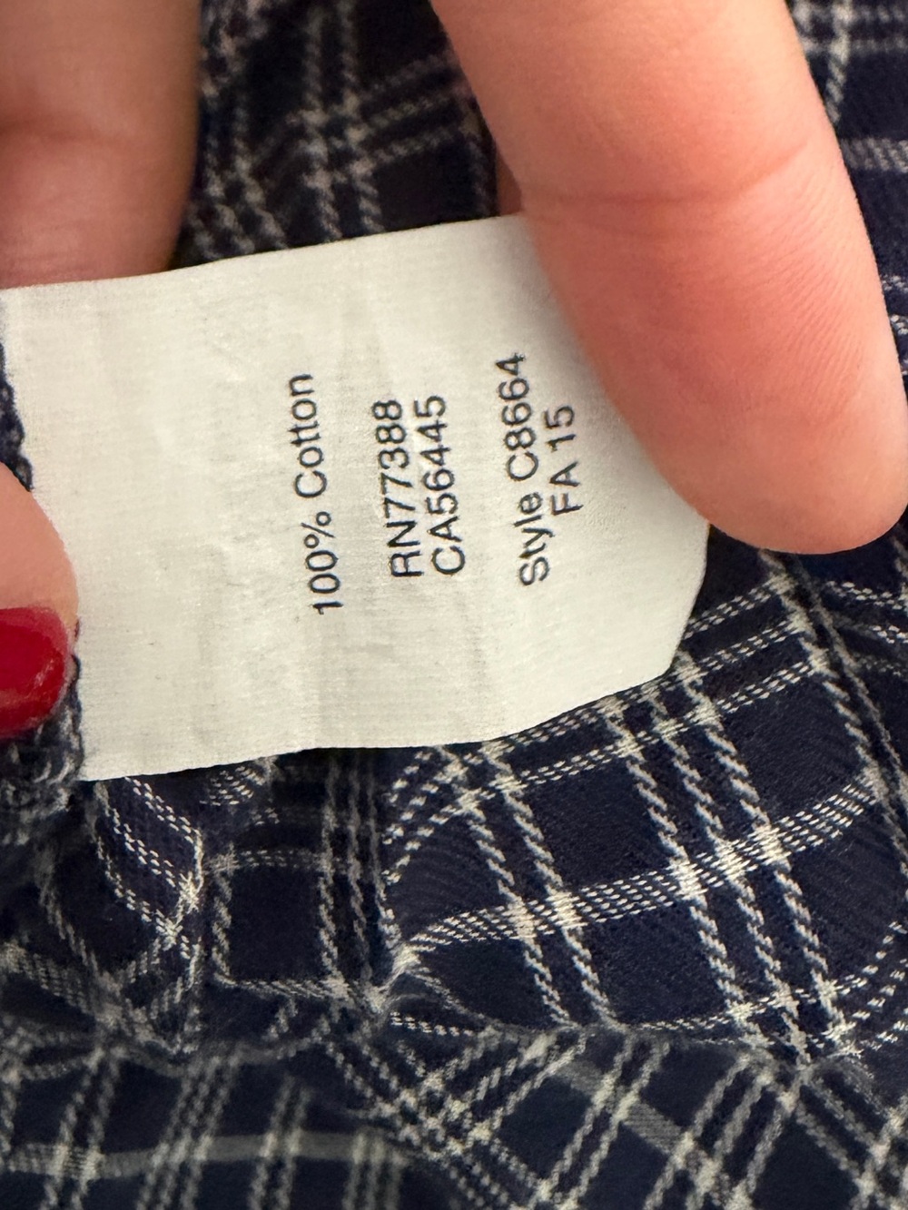 Madewell Abilene Plaid Popover Shirt navy blue white blouse 100% cotton light - Picture 4 of 5